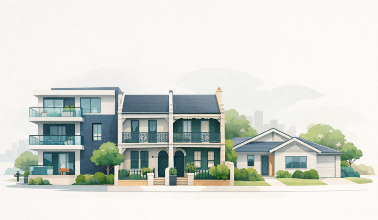 Comparison of Sydney property types available around a one million dollar budget